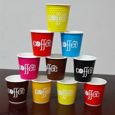 China 8 oz de impresión flexográfica de diamante de doble pared de papel tazas de café, Copa Papel desechable proveedor