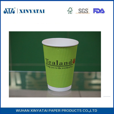 China Reciclable ondulación del papel de empapelar Drink Cups 16 oz 500ml modernos vasos desechables proveedor