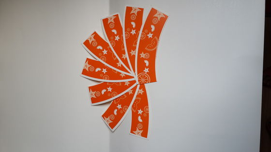 China Hoja En Blanco / Papel Naranja Logo Impreso personalizada Papel Copa Fan / Papel para Copas de papel proveedor