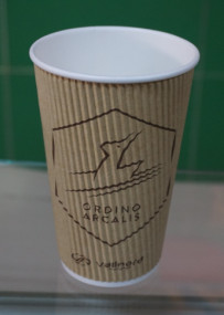 China Cubierta plana de encargo de las tazas de café de la ondulación de Skidproof del aislamiento del logotipo para la bebida caliente/fría proveedor