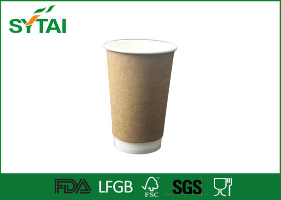 China Impresión en offset biodegradable del aislamiento de calor de las tazas de café del papel de empapelar del doble de Kraft proveedor