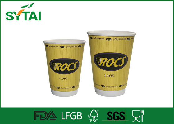 China Tazas dobles amistosas del papel de empapelar de Eco, taza de café biodegradable del papel 16oz proveedor