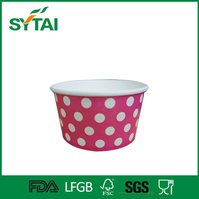 China 12oz imprimió rosa aislado modificado para requisitos particulares cubierto el PE de papel de las tazas de las tazas del helado proveedor