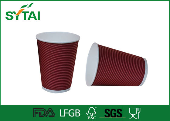China Bio modifique las tazas de papel de la ondulación para requisitos particulares de la impresión 8 10 café caliente del zigzag de 12 onzas proveedor
