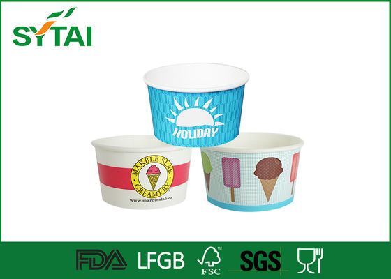 China 10 oz 12 oz 16 oz Pape desechables helado Copas, Personalizado reciclable yogurt Copa proveedor