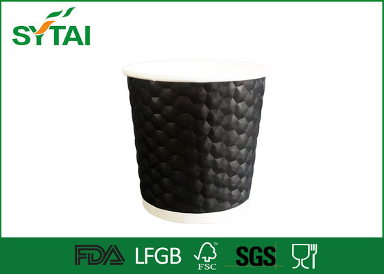 China Negro desechables biodegradables Ripple Wall Copas de papel con el logotipo personalizado Impreso proveedor