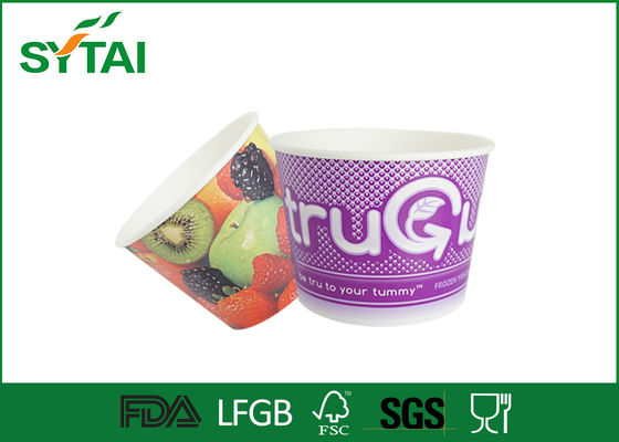 China el logotipo 12oz imprimió el CUPS de papel con las tapas, FDA del helado del yogur proveedor