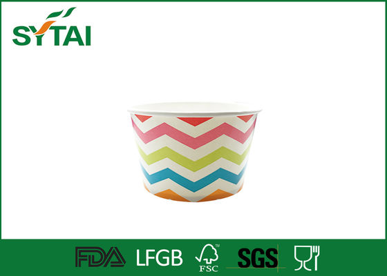China Tazas de papel del logotipo de Riginal de pulpa de madera del yogur de encargo del papel con el modelo del arco iris proveedor