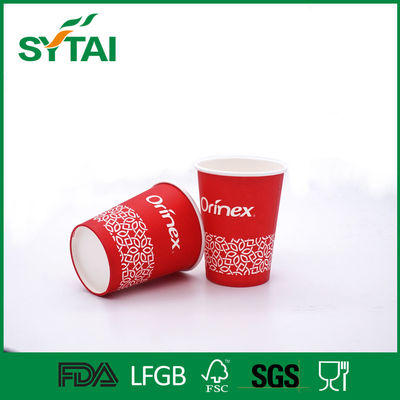 China Reutilización ambiental única de un sólo recinto disponible del color rojo de las tazas de papel de la bebida proveedor