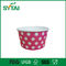 12oz imprimió rosa aislado modificado para requisitos particulares cubierto el PE de papel de las tazas de las tazas del helado proveedor