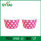 12oz imprimió rosa aislado modificado para requisitos particulares cubierto el PE de papel de las tazas de las tazas del helado proveedor