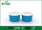 Las tazas biodegradables del helado del papel azul, PE cubrieron los materiales proveedor