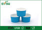 Las tazas biodegradables del helado del papel azul, PE cubrieron los materiales proveedor