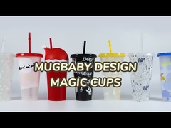 Vaso plástico de cristal de la Navidad de la taza de consumición del cambio de color del regalo de la Feliz Navidad con la paja