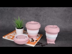 350 ml 500 ml Taza de café de viaje de silicona plegable OEM ODM