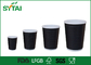 Tazas disponibles biodegradables impresas de las tazas de papel/capuchino negro de la ondulación con la cubierta proveedor